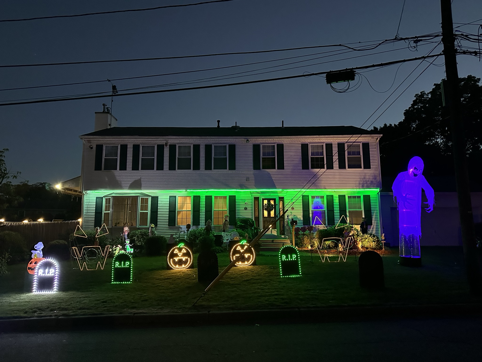 Lewis Halloween light show nighttime photo