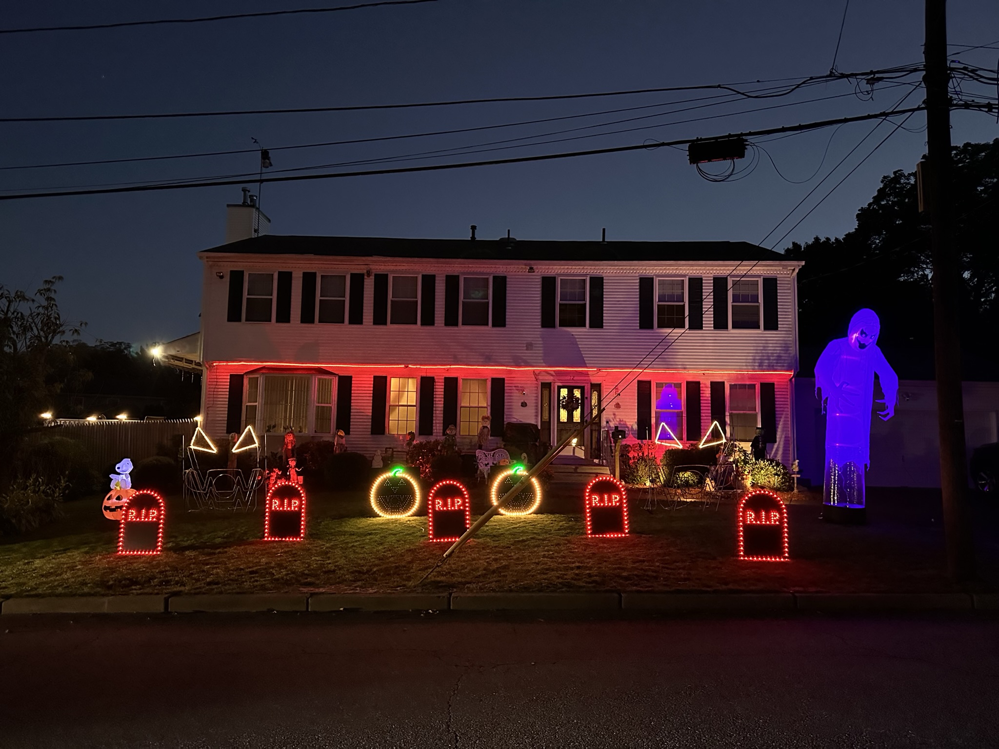 Lewis Halloween light show nighttime photo