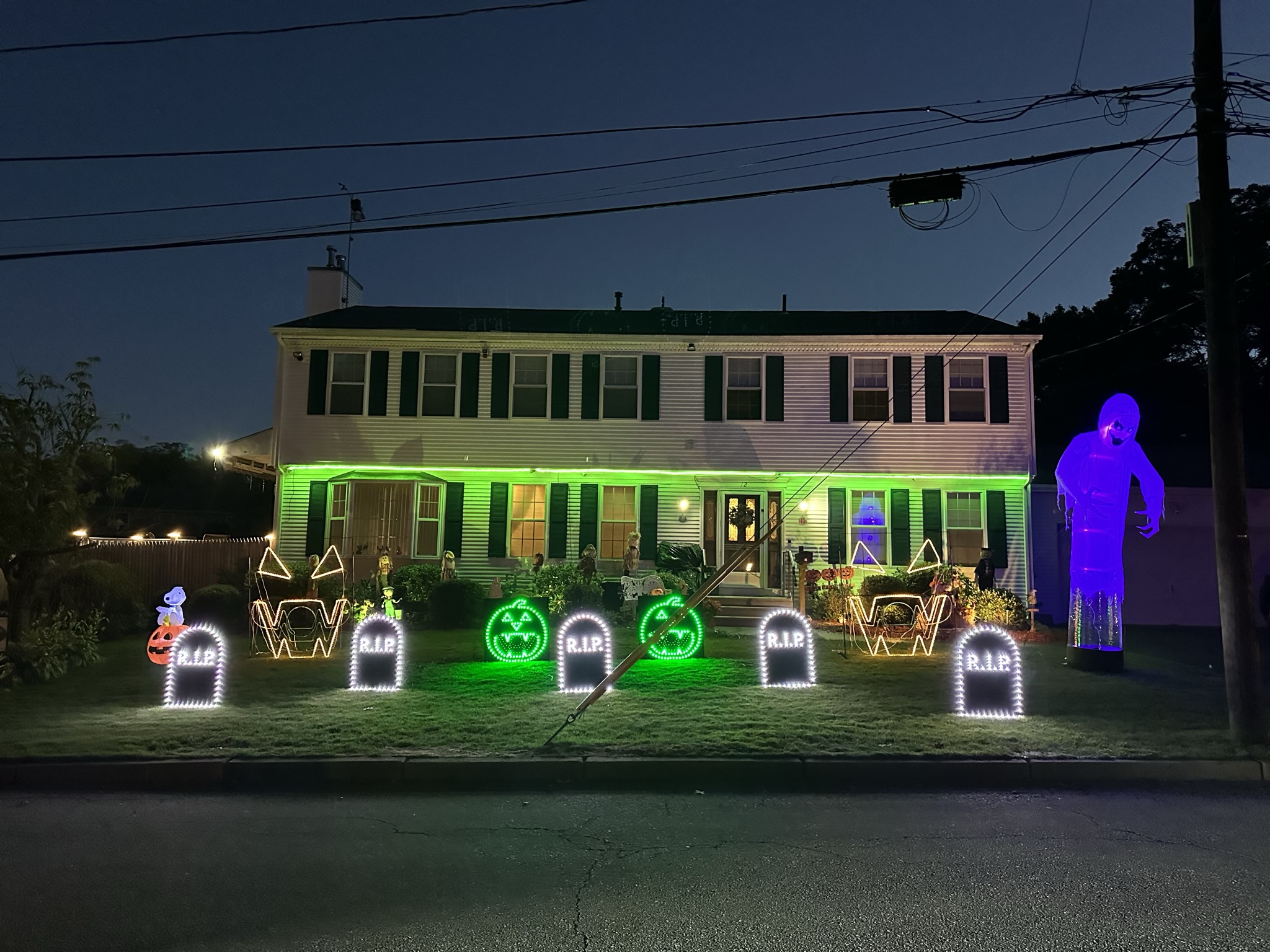 Lewis Halloween light show nighttime photo