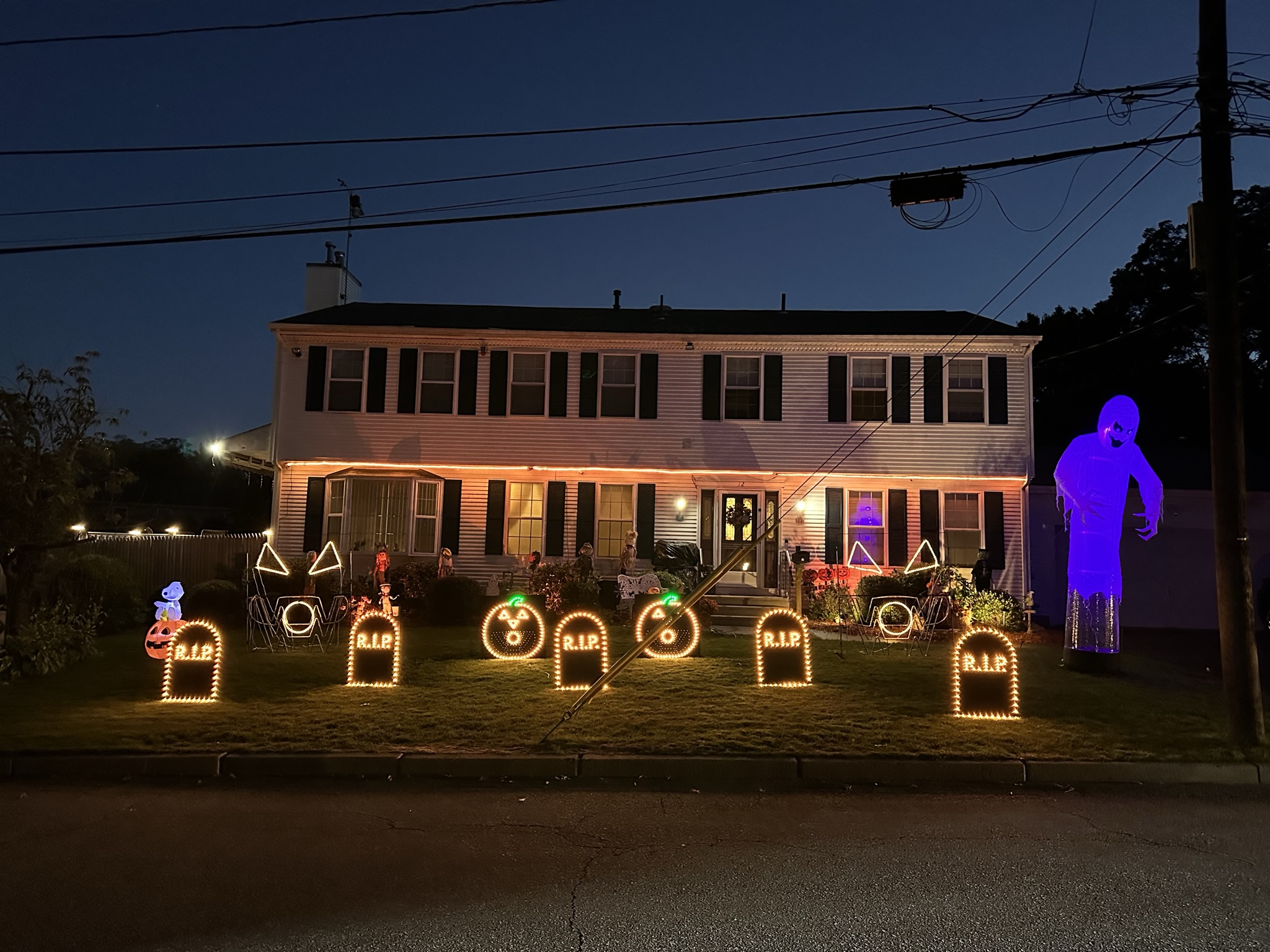 Lewis Halloween light show nighttime photo