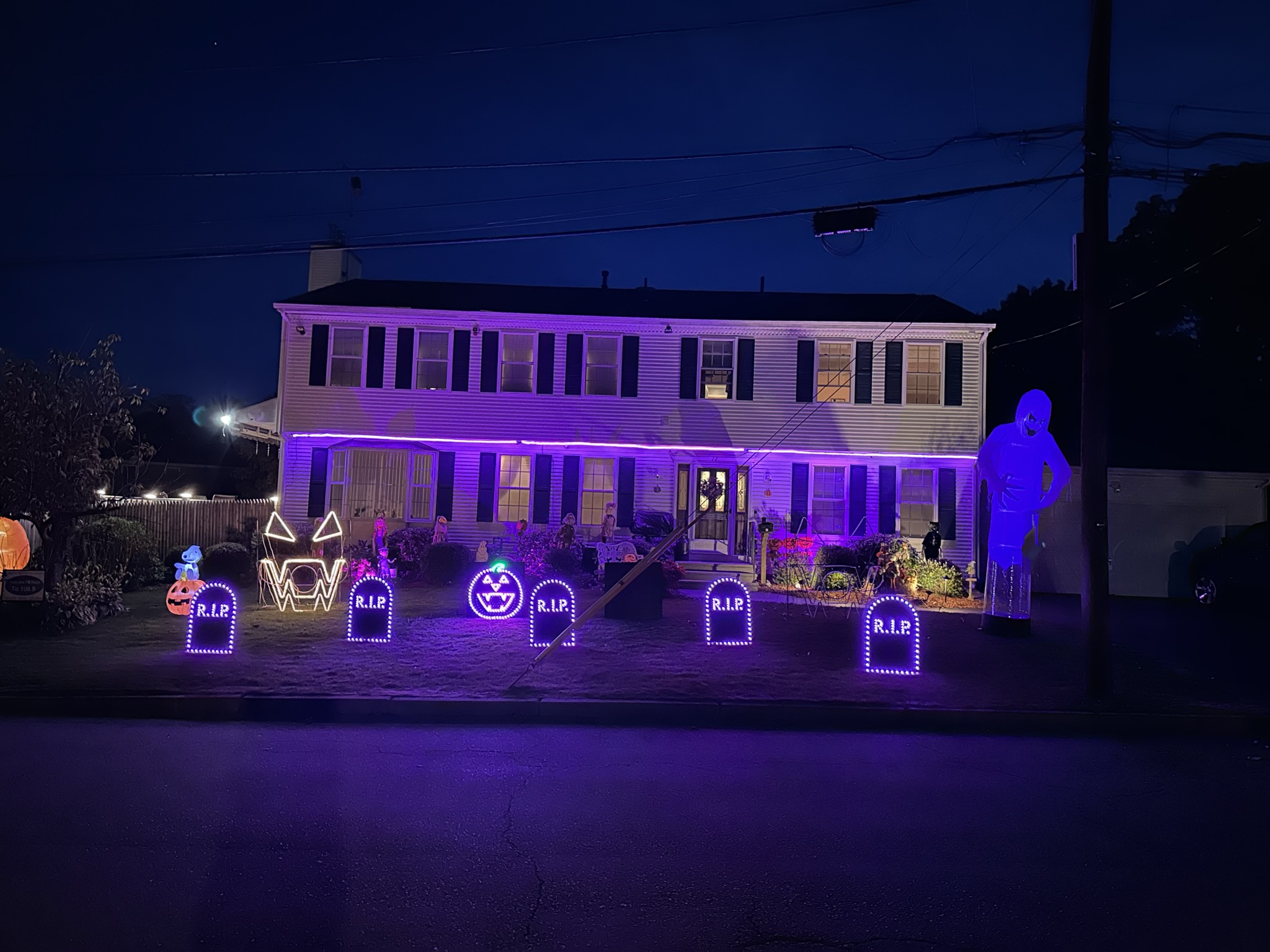 Lewis Halloween light show nighttime photo
