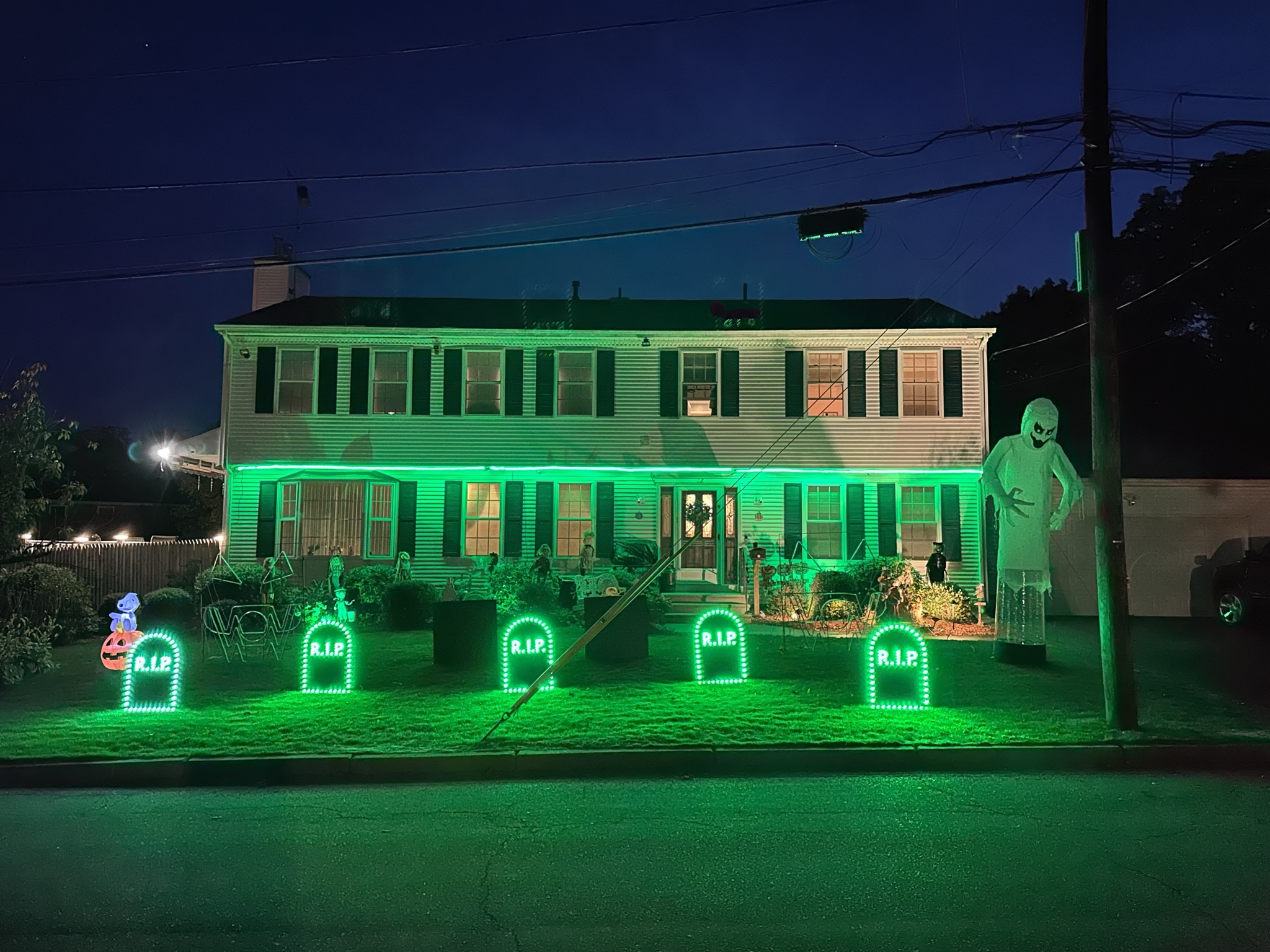Lewis Halloween light show nighttime photo