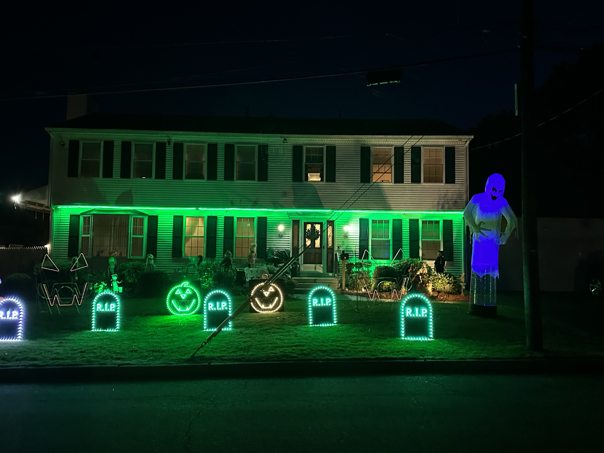 Lewis Halloween light show nighttime photo