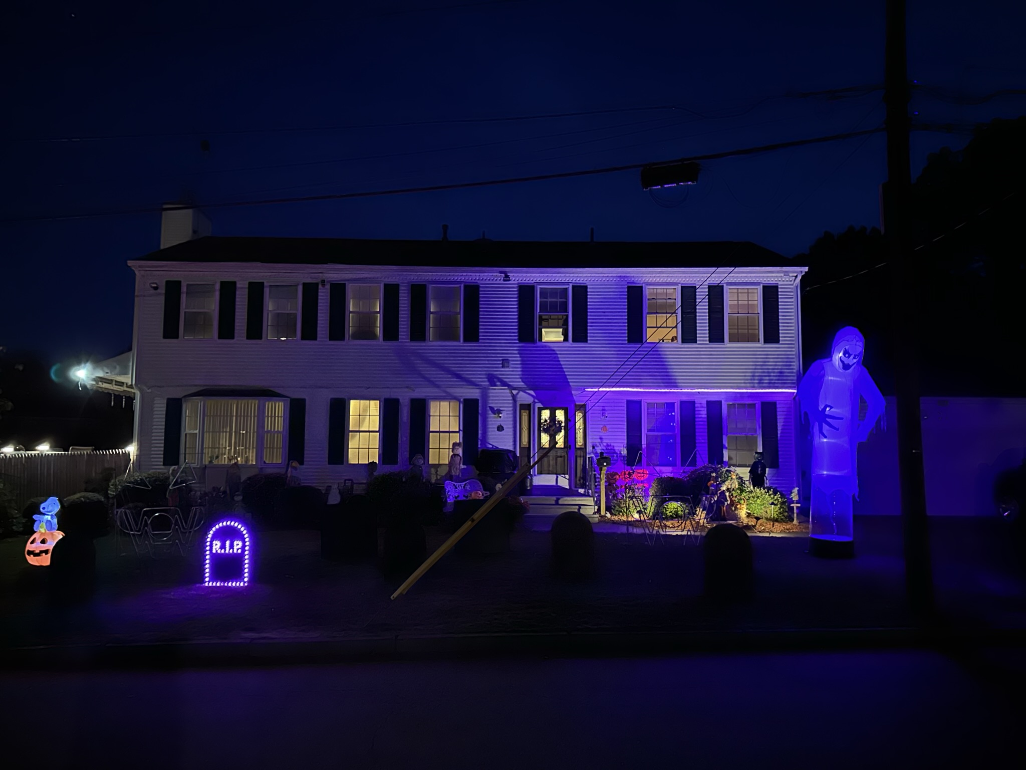 Lewis Halloween light show nighttime photo