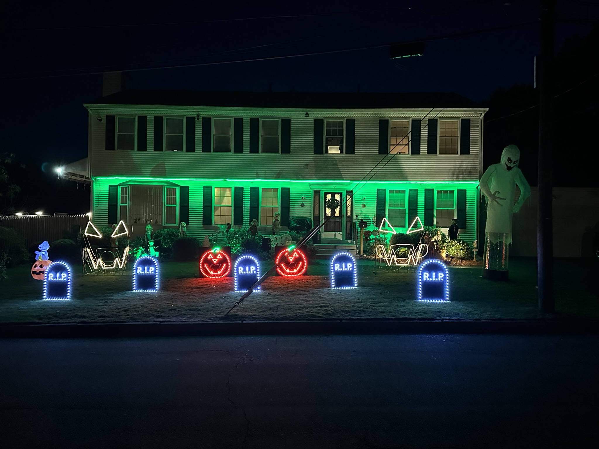 Lewis Halloween light show nighttime photo